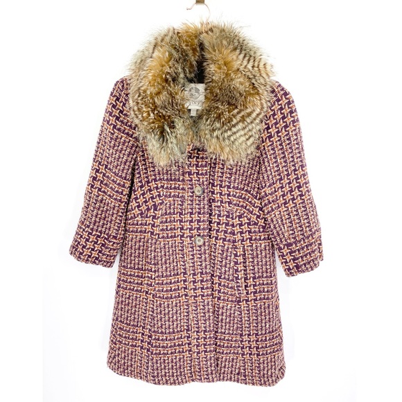 Anthropologie Jackets & Blazers - Anthropologie Tweed Faux Fur Trim Coat XS multi